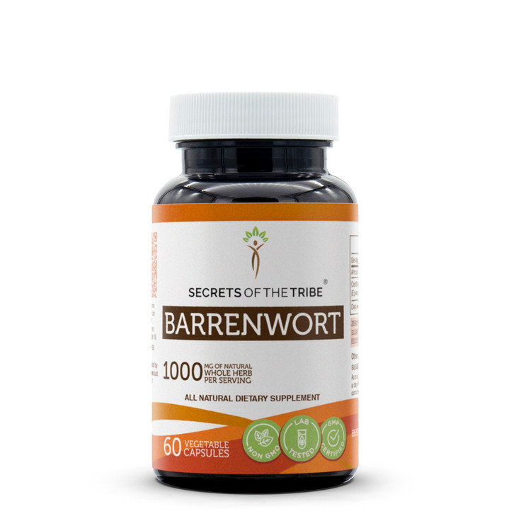 Secrets of the Tribe Barrenwort 60 Capsules, Made with Vegetable Capsules and Barrenwort (Epimedium Grandiflorum) Dried Leaf (60 Capsules)
