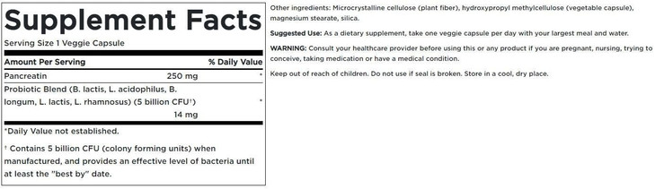 Swanson Probiotic with Digestive Enzymes 5 Billion Cfu 60 Veg Capsules