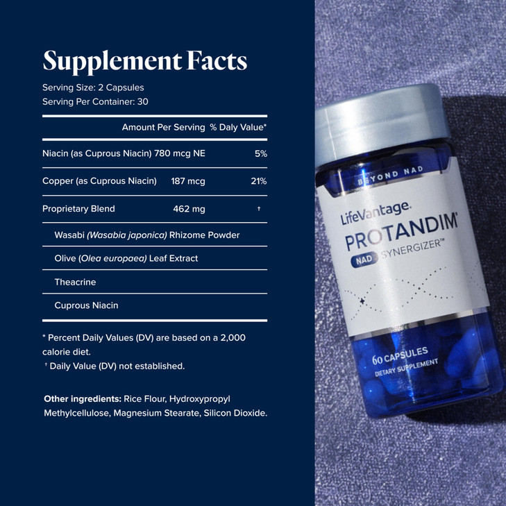 LifeVantage Protandim NAD Synergizer, NAD Supplement for Energy, Mood, Healthy Aging Support, Sirtuin Activation, Cellular Energy & Vascular Support,