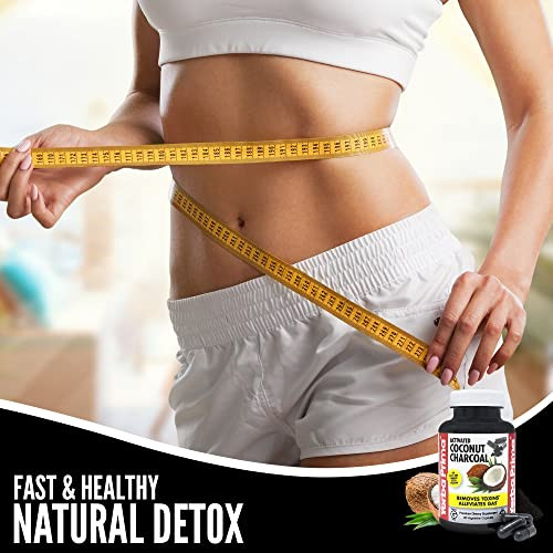 Yerba Prima Activated Coconut Charcoal, 60 Capsules - Natural Detox - Vegetarian, Vegan, Gluten Free, Non GMO