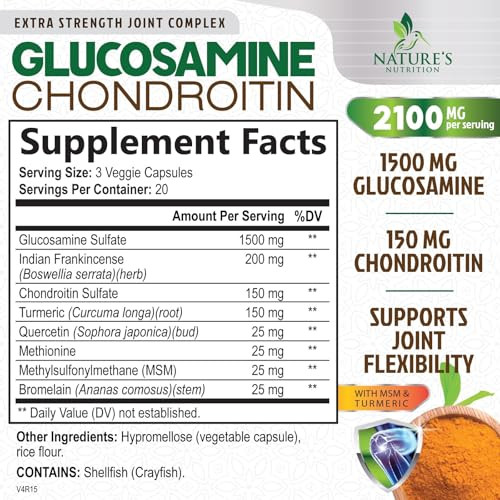 Glucosamine Chondroitin MSM 2100mg - 3x Strength Joint Support Supplement for Joint Mobility & Comfort For Men and Women, Glucosamine Supplements Com