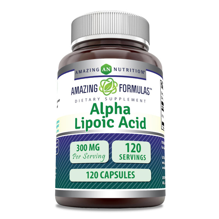 Amazing Formulas Alpha Lipoic Acid 300 Mg | Capsules Supplement | Non-GMO | Gluten-Free | Made in USA (1 Pack | 120 Count)