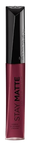 Rimmel London Stay Matte Liquid Lip Color with Full Coverage Kiss-Proof Waterproof Matte Lipstick Formula that Lasts 12 Hours - 810 Plum This Show, .