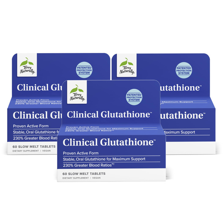 Terry Naturally Clinical Glutathione - Antioxidant Supplement for High Absorption - Dietary Supplement with L-Glutathione - Vegan Supplement to Suppo