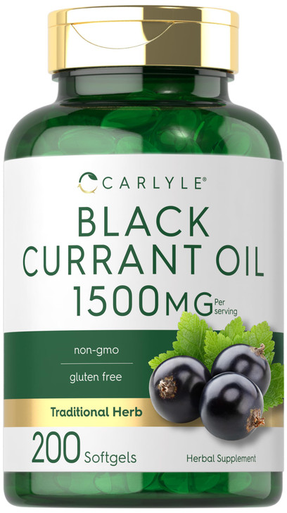 Carlyle Black Currant Oil Softgels | 1500mg | 200 Count | Non-GMO and Gluten Free Formula | Black Currant Seed Oil