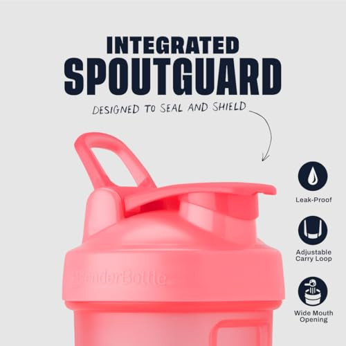 BlenderBottle Classic V2 Shaker Bottle Perfect for Protein Shakes and Pre Workout, 28-Ounce, Light Pink