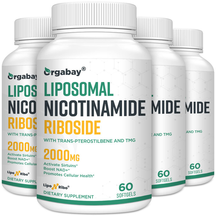 Orgabay Liposomal Nicotinamide Riboside 2000 MG with TMG and Pterostilbene, Boosting NAD+, Support Healthy Aging, 240 Count