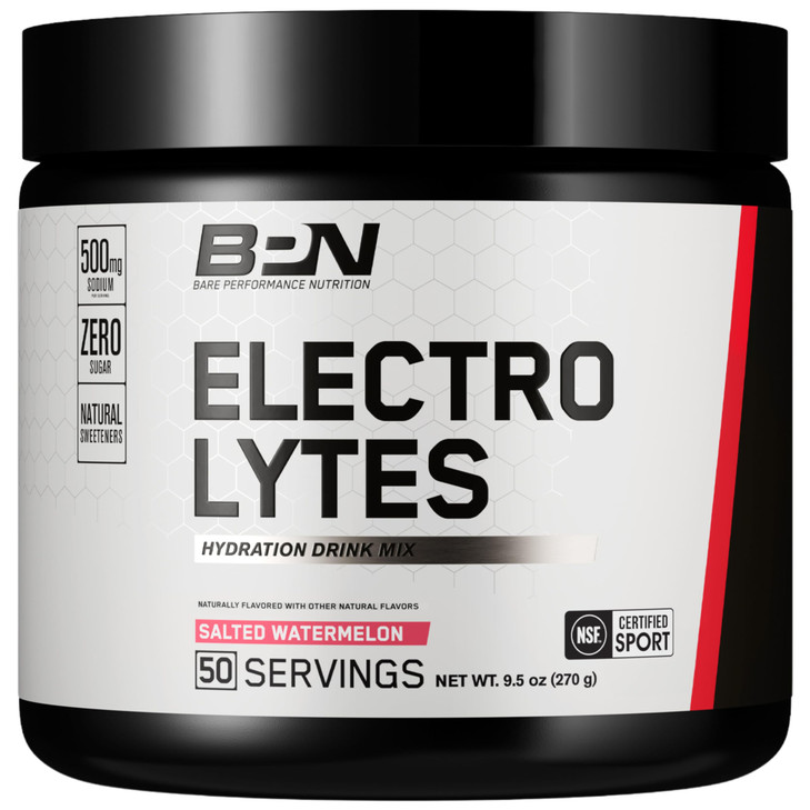 BARE PERFORMANCE NUTRITION BPN Electrolytes Hydration Drink Mix | Sugar Free Electrolyte Powder | 500mg Sodium per Serving | Naturally Sweetened | Sa
