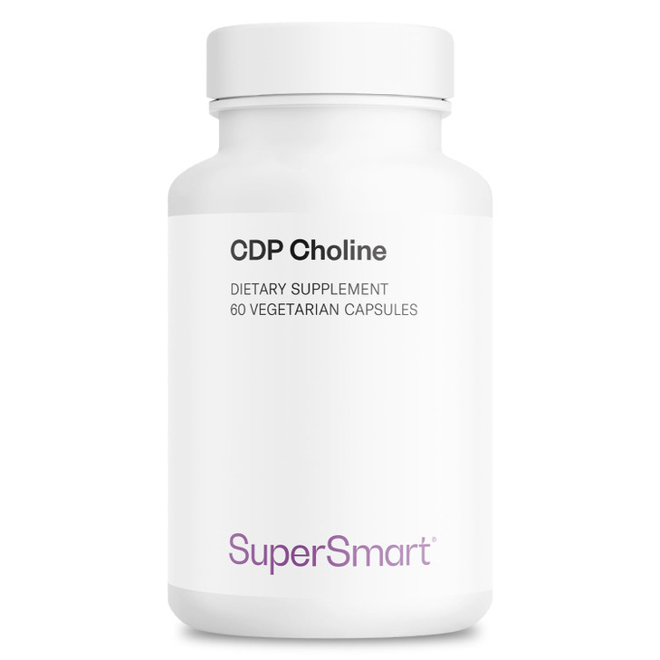 Supersmart - CDP Choline 1000mg per Day (Patented & High Dose) - Cognizin Citicoline Supplement | Non-GMO & Gluten Free - 60 Vegetarian Capsules