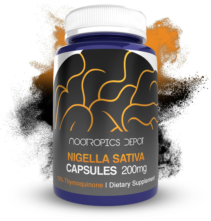 Nootropics Depot Nigella Sativa Extract Capsules | 200mg | 60 Count | Minimum 10% Thymoquinone Content | Black Seed Oil Extract | Supports Brain Heal
