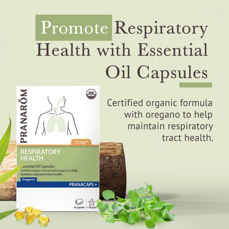 Pranarom - Respiratory Health Pranacaps with Oregano & Lemon Essential Oil - 30 Count