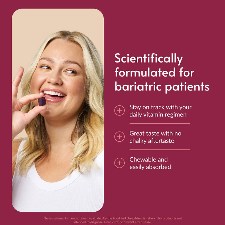 Bariatric Advantage Multi Chewy Bite - Soft Chew Multivitamin for Bariatric Surgery Patients - Chewable Multivitamin with Folic Acid, Vitamin D3 & Mo