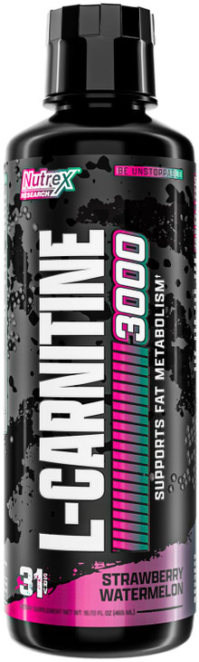 Nutrex Research Liquid Carnitine 3000 | (Strawberry Watermelon) | Premium L Carnitine Liquid, Stimulant Free 31 Servings