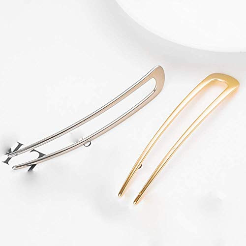 2 Pcs 4" U-Shape Hairpins Alloy Simple Hair Stick Pin Hair Accessories for Women and Girls