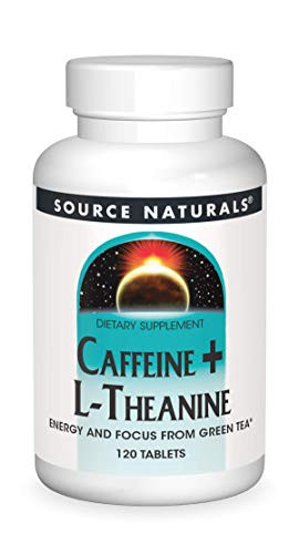 Source Naturals Caffeine + L-Theanine, Energy and Focus Support from Green Tea* - 120 Tablets