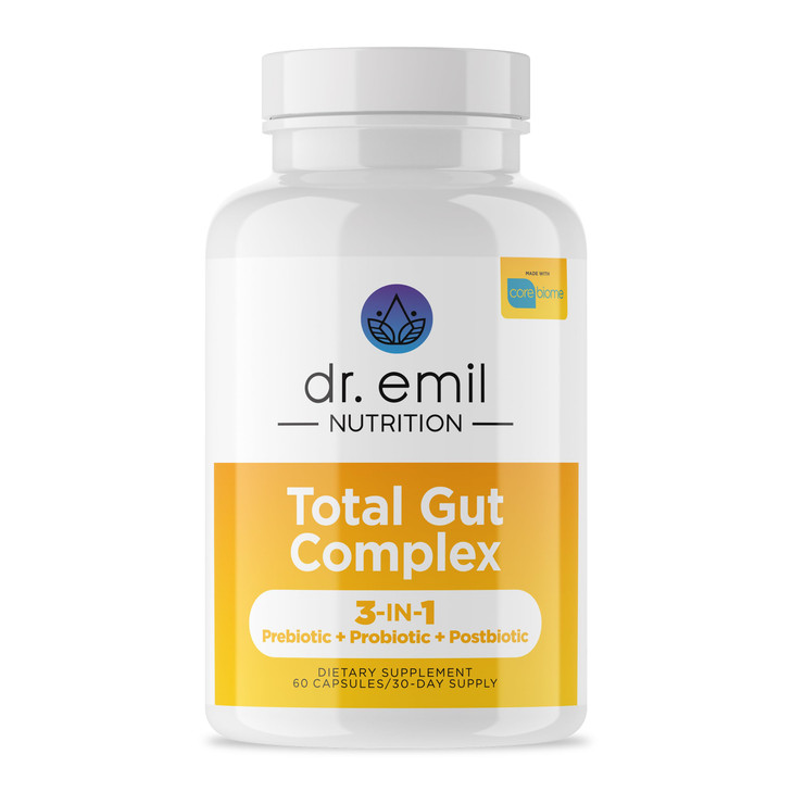 DR. EMIL NUTRITION Total Gut Health Complex - Prebiotic, Probiotic & Postbiotic Supplement - Supports Digestive Health, Bloating & Gut Balance - Non-