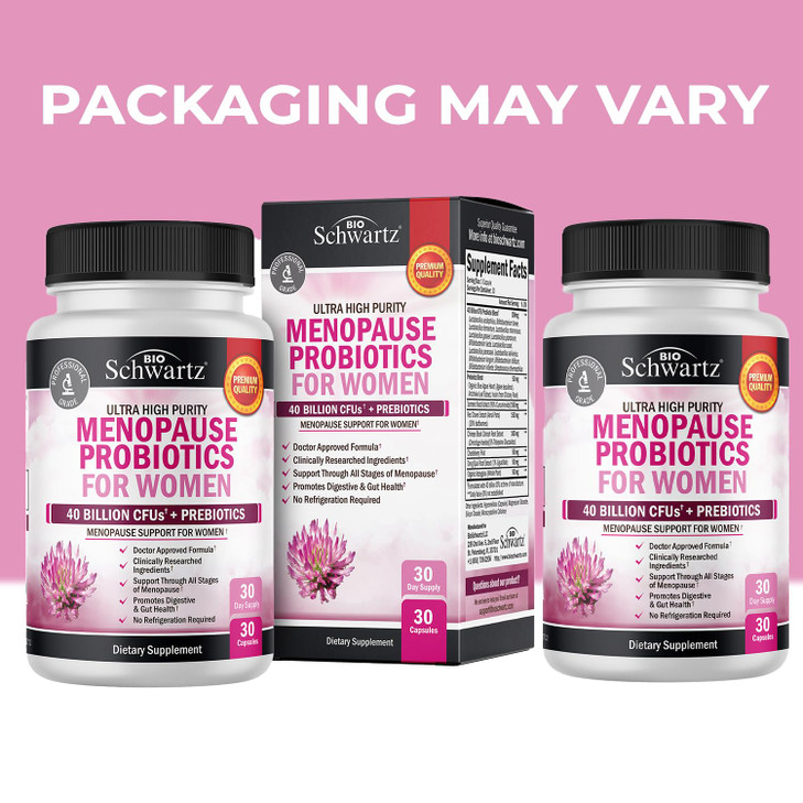 Menopause Supplements for Women - 40 Billion CFU Menopause Probiotics for Women - Support for Hot Flashes Night Sweats Mood Swings and Balance - Non-