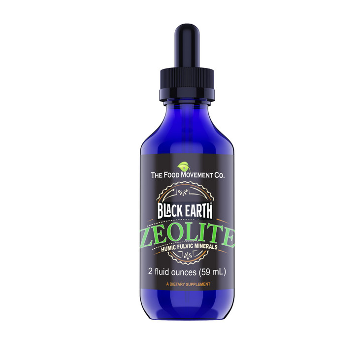 Black Earth Zeolite with Humic Fulvic Acids Trace Minerals for Adults and Kids for Detox, Gut Health and Immune Support - 2oz Liquid Drops Supplement