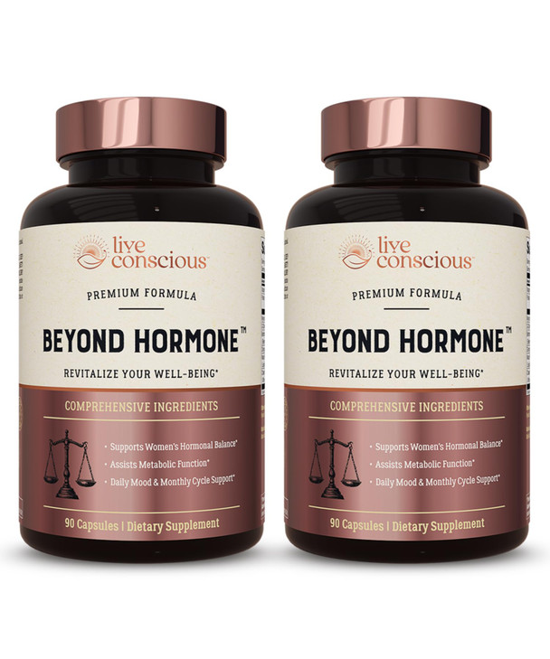 Live Conscious Beyond Hormone Daily Menopause & PMS Supplement - Metabolism Support & Healthy Estrogen Balance for Women - Berberine, DIM, Chaste Tre