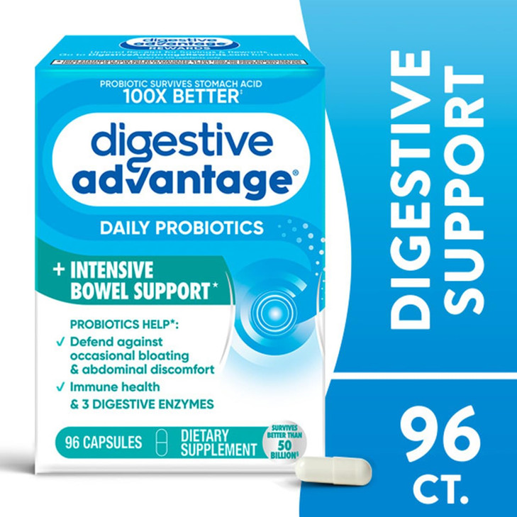 Digestive Advantage IBS Probiotics for Digestive Health & Intensive Bowel Support, for Women & Men with Digestive Enzymes, Support for Occasional Blo