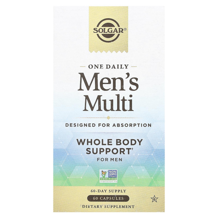 Solgar One Daily Men's Multivitamin Whole Body Support Supplement, Highly Absorbable Delayed Release One Daily Multi Vitamin Capsules for Men - Immun