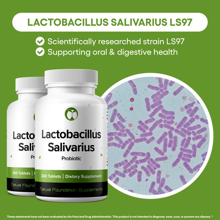 Lactobacillus Salivarius Probiotic Supplement 240 Tablets 3 Billion CFU Probiotics for Men & Women Supports Dental, Digestive & Gut Health (240, Lact