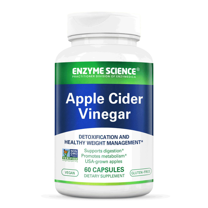 Enzyme Science Apple Cider Vinegar, 60 Capsules - Organic ACV Supplement, for Digestive Health