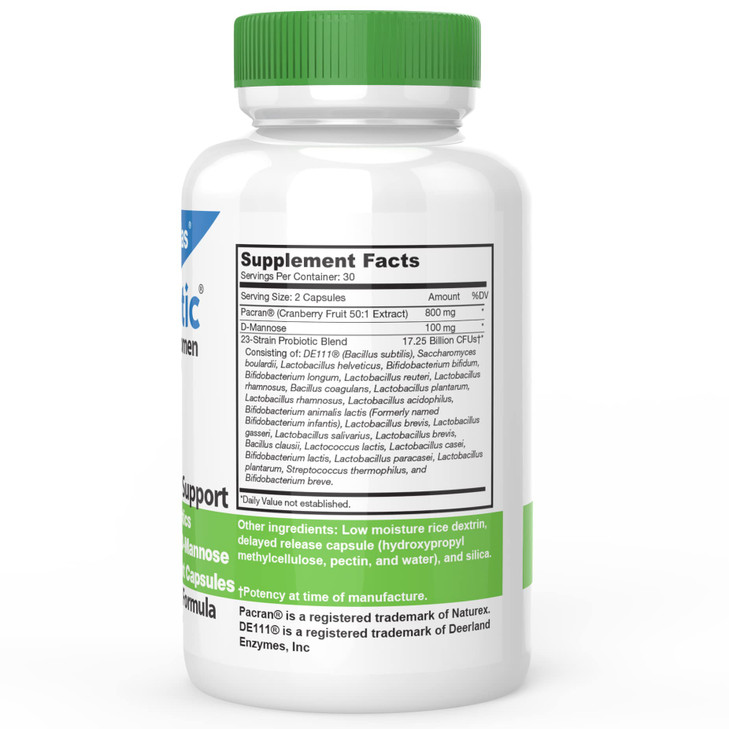 DrFormulas Cranberry Probiotics for Women Vaginal Health & Urinary Tract with Fiber Prebiotic & D Mannose | Nexabiotic Feminine Health, Vaginosis wit