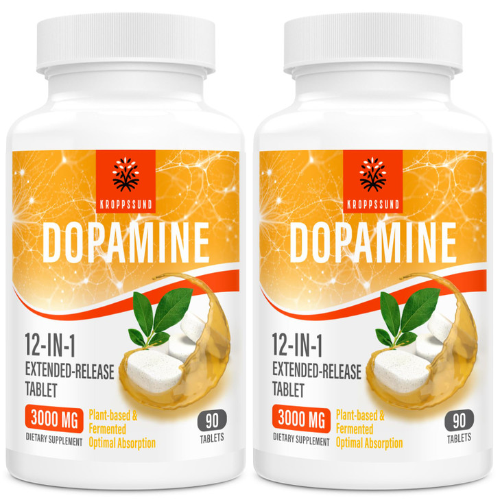 Kroppssund Natural Dopamine Supplement - 90 Tablets (2 Bottle)