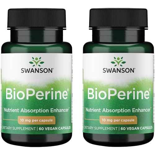 Swanson Bioperine 10 mg 60 Caps (2 Pack)