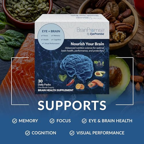 BrainPromise Eye & Brain Supplement by EyePromise - 30 Softgel Packets, 30-Day Supply - Eye Supplement with Brain Support for Memory & Focus, Made wi