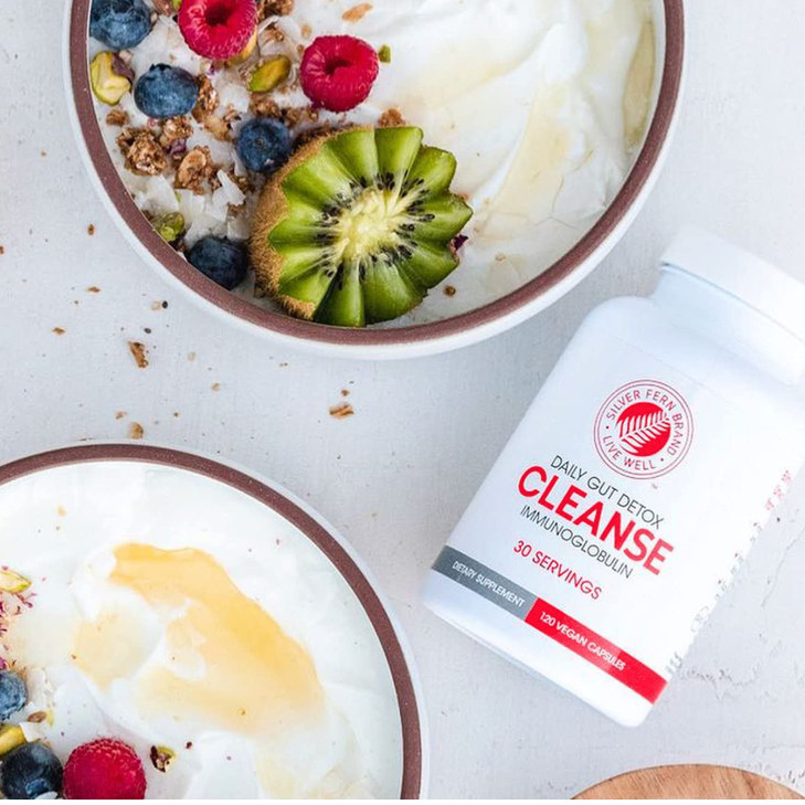 Silver Fern Cleanse - Daily Gut - 2 Bottle - 240 Capsules - 60 Day Supply - Immunoglobulin G, A & M -(IgG, IGA, IgM) - Digestive System & Immune Syst