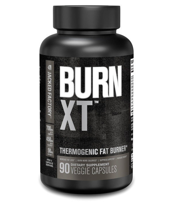 Jacked Factory Burn XT Black Thermogenic Fat Burner - Weight Loss Supplement, Appetite Suppressant, Nootropic Energy Booster | TeaCrine, Acetyl L-Car