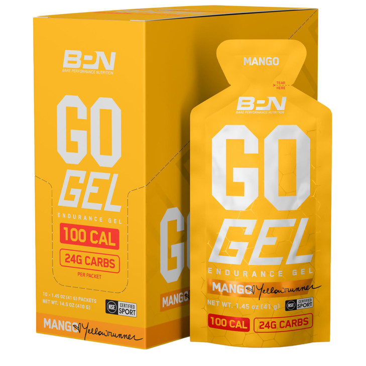 BARE PERFORMANCE NUTRITION, BPN Go Gel Endurance, 24g of Carbohydrates & 100 Calories per Pack, Vegan + Gluten Free Running Gel, 10 Single-Serving Pa