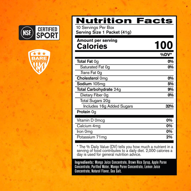 BARE PERFORMANCE NUTRITION, BPN Go Gel Endurance, 24g of Carbohydrates & 100 Calories per Pack, Vegan + Gluten Free Running Gel, 10 Single-Serving Pa