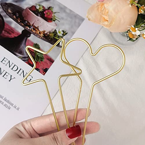 2 Pcs Metal U Shaped Hair Pins Heart Star Hair Sticks Hair Forks Simple Hairpins Hair Accessories for Women and Girls
