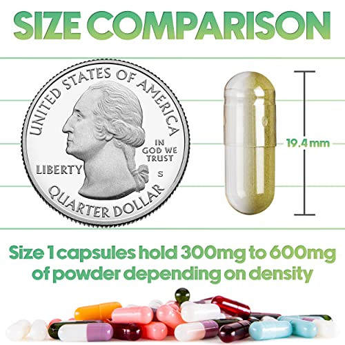 XPRS Nutra Delayed Release Size 1 Empty Capsules - 500 Count Clear Empty Vegan Capsules - Vegetarian Pills - DIY Vegetable Capsule Filling - Veggie G