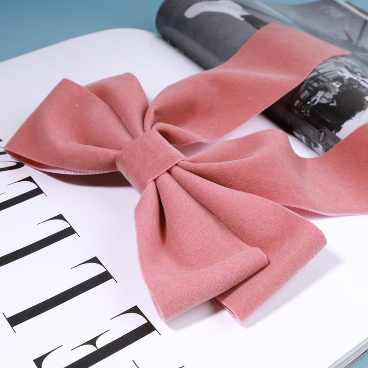 Yheakne Velvet Hair Bow Tail Satin Bow Long Tail Headpieces Winter Hair Barrette Headwear Hair Accessories for Women and Girls Gifts (Black)