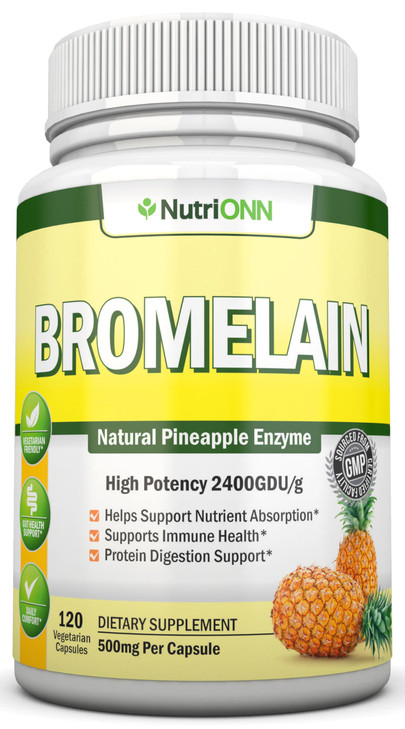 Bromelain - 500mg - 2400 GDU - 120 Vegetable Capsules - Pure Pineapple Enzyme Extract - Supports Digestion and Nutrient Absorption - Great for Immune
