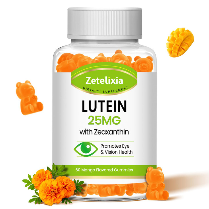Zetelixia Lutein Gummies 25mg - Eye Vitamins Lutein & Zeaxanthin Eye Health Supplements for Adults,Sugar Free Eye Health Gummies Supplement - Support