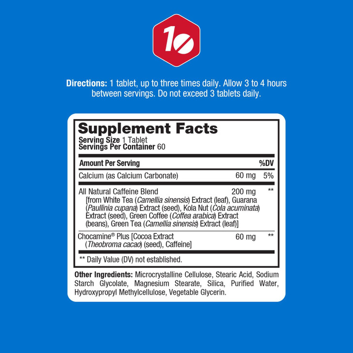ProLab Nutrition Advanced Caffeine 200mg, Fast-Acting Natural Caffeine Tablets with Green Tea Extract, Clean Energy, Mental Focus (60 Tabs) (5 Pack)