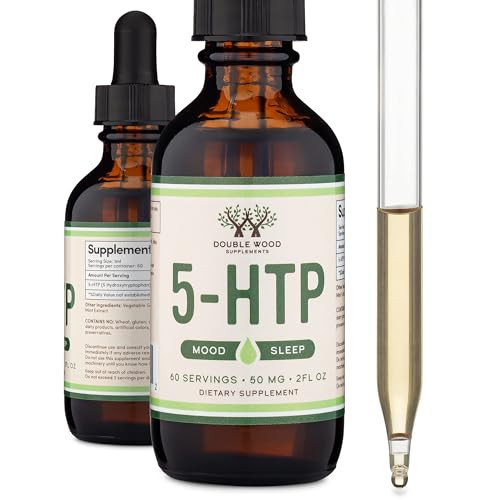 5HTP Liquid Drops - More Absorbable and Effective Than 5 HTP Capsules (60 Servings of 50mg 99%+ 5-HTP) Serotonin Supplement for Mood, Sleep, and Rela