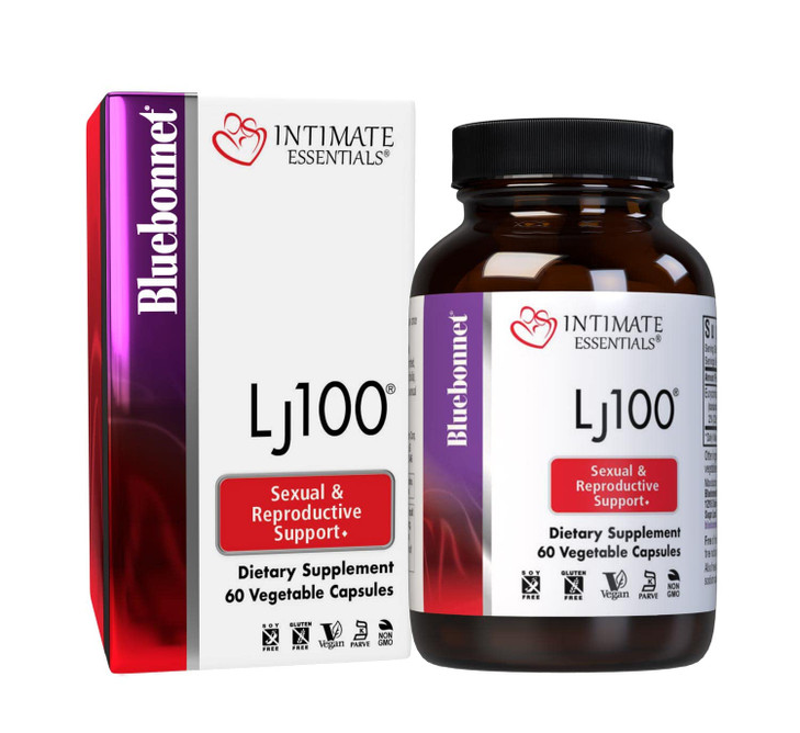 Bluebonnet Nutrition Intimate Essentials LJ100, Soy-Free, Gluten-Free, Non-GMO, Dairy-Free, Kosher Certified, Vegan, 60 Capsules, 30 Servings