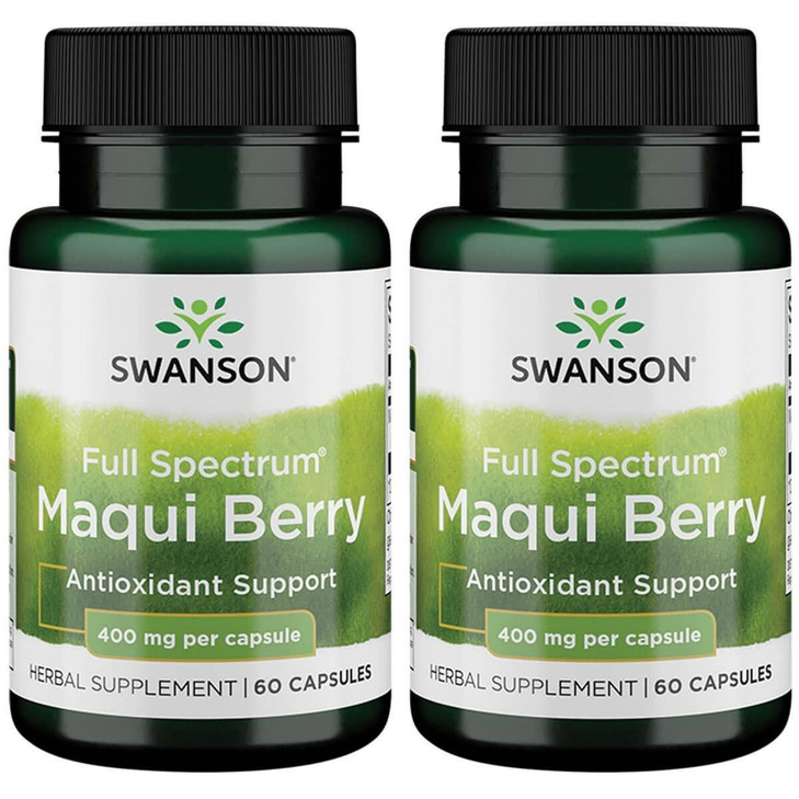 Swanson Full Spectrum Maqui Berry 400 mg 60 Caps (2 Pack)