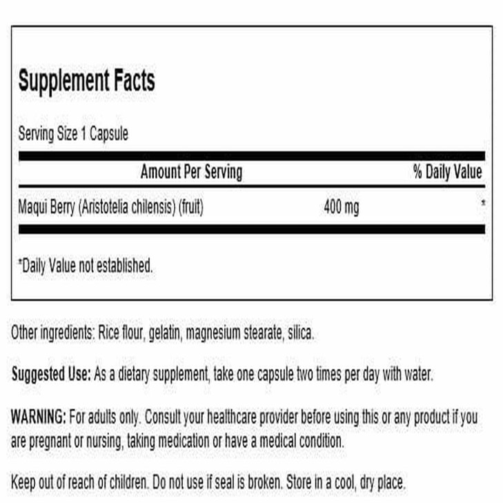 Swanson Full Spectrum Maqui Berry 400 mg 60 Caps (2 Pack)