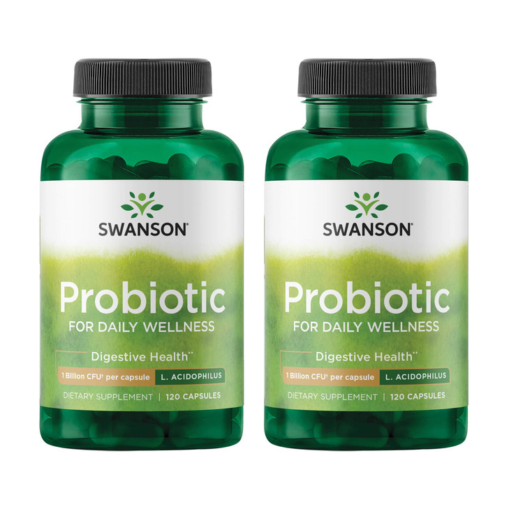 Swanson Probiotic - Digestive Health Supplement w/ 1 Billion CFU per Capsule - Natural Formula Supporting Bowel Regularity & Daily Wellness - (120 Ca