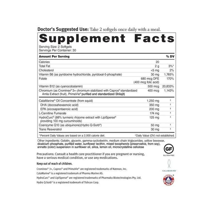 Dr. Sinatra Omega Q Plus Resveratrol and Turmeric - Omega-3 Supplement with CoQ10 Support for Healthy Blood Flow and Healthy Inflammatory Response