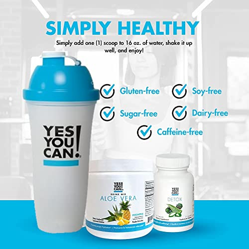 Yes You Can! Detox Kit Bundle - Includes YYC! Capsules, Aloe Vera Drink Mix, and Water Bottle, Body Cleanse Kit, Daily Cleanse and Proper Hydration w