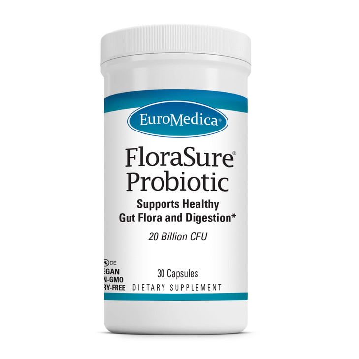 EuroMedica FloraSure Probiotic - Digestion Supplement to Aid Against Occasional Bloating & Support Gas Relief - Gut Health Support Supplement with Bi
