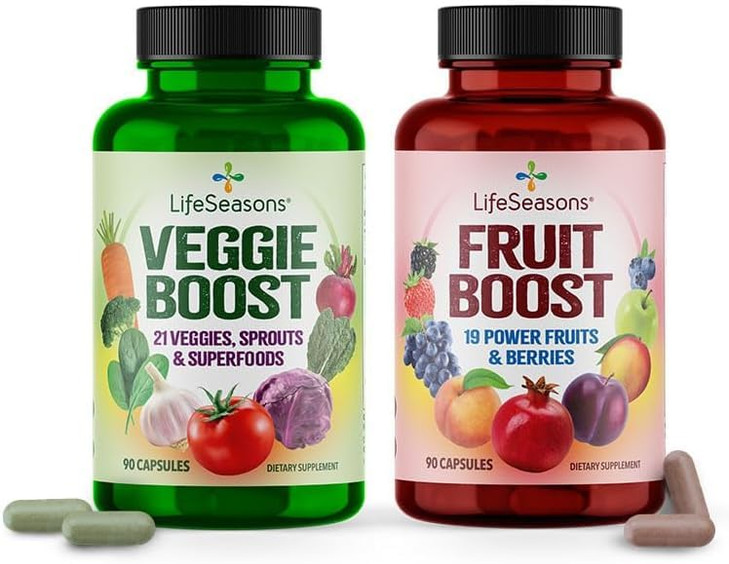 LifeSeasons Fruits & Veggies Supplements - 40 Fruit & Vegetable Superfoods - Nutritional Support for Immunity and Wellness - Vitamins Minerals & Anti
